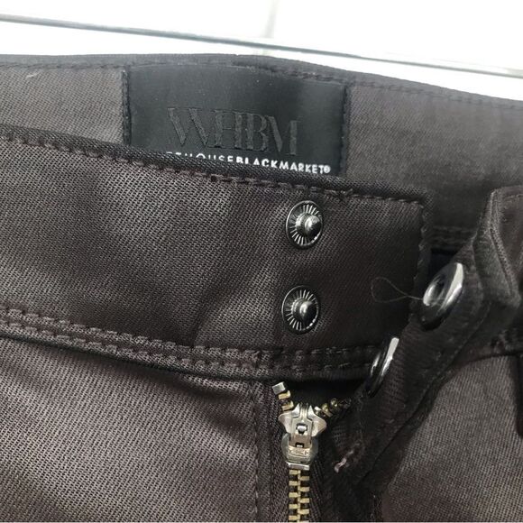 White House Black Market Cabernet Faux Leather Coated High Rise Skinny Pants - Picture 14 of 16